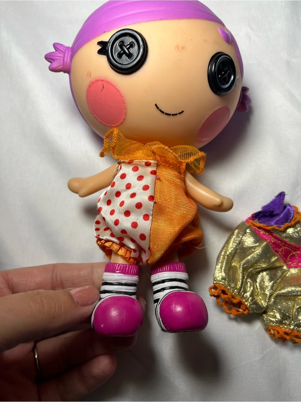 Lalaloopsy Littles Lil’ Squirts Top Clown Girl 7” Doll 2011 2 Outfits Shoes